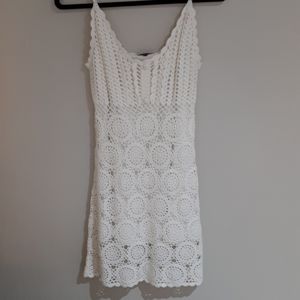 White lace mini dress
